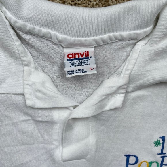 Vintage Anvil Polo Single Stitch Pop Pop Dad Gift Shirt Threadbare Sz Large - Picture 4 of 12